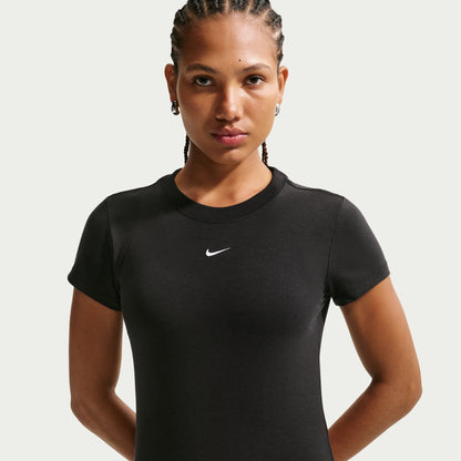 Nike's smooth jersey feels stretchy with a slight drape, giving it a comfortable, body-skimming feel.