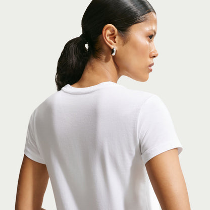 Perfect for any day, this slightly cropped, slim-fitting tee is classic and versatile. Nike's smooth jersey feels stretchy with a slight drape, giving it a comfortable, body-skimming feel.