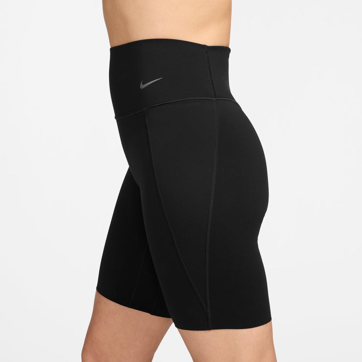 Nike Universa
Women's Medium-Support High-Waisted 8" Biker Shorts with Pockets
Don't let em' see you sweat. Nike elevated their Universa biker shorts with sweat concealing tech. The midweight, ultra smooth fabric hides moisture within its fibers. With squat-proof stretch that lifts and shapes plus the updated waistband that helps prevent rolling, you can go all out with confidence.