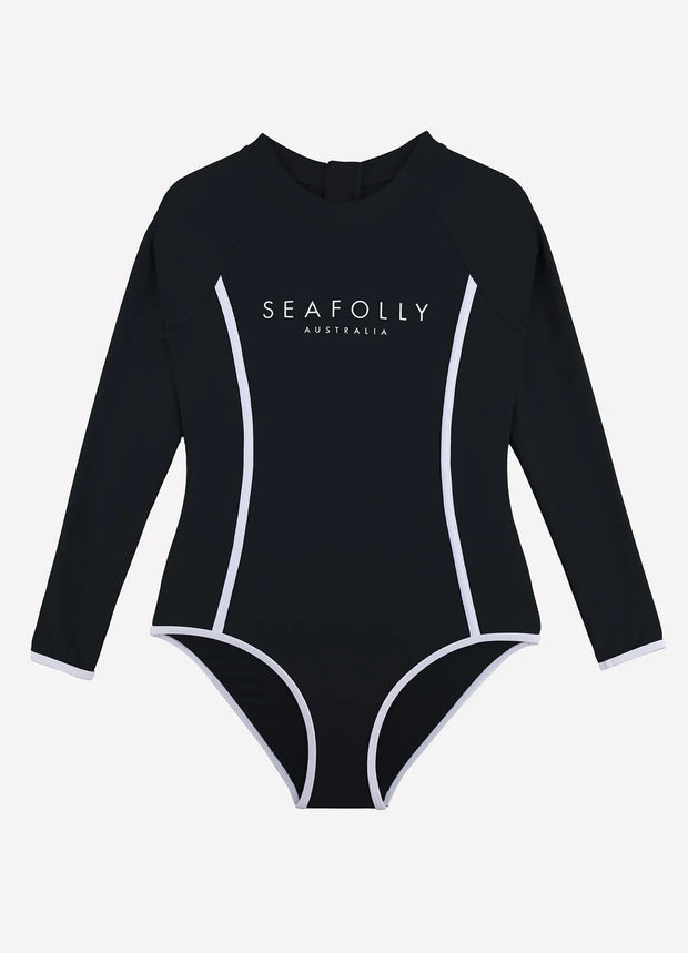 Seafolly Girls Essentials Paddle Suit - Black