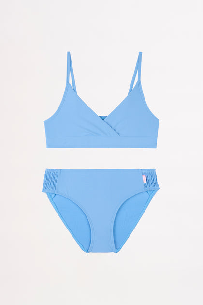 Seafolly Girls Essentials Shirred Bikini Set - Deep Water – Fit & Folly