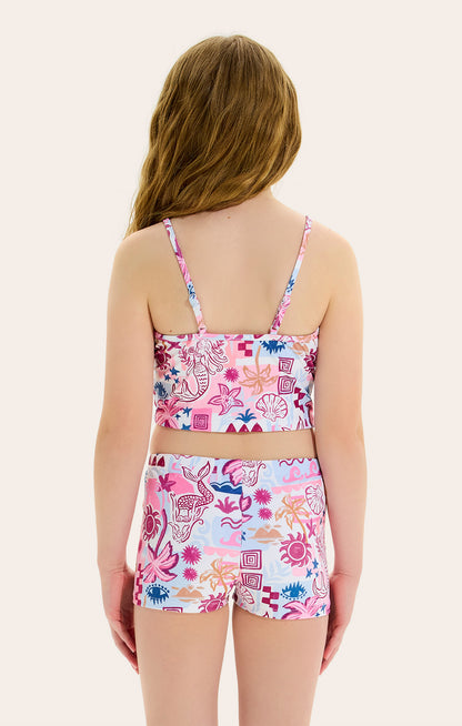 2 Piece Tankini Set
Fully lined
Adjustable shoulder straps with slider on Top
Fully lined boyleg brief
Colourful mermaid and tropical print