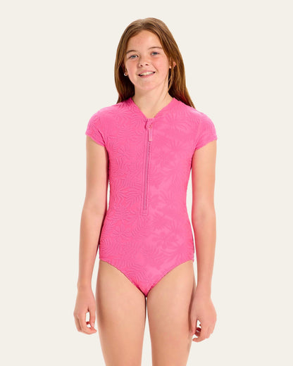 Crew Neckline
Front Zipper
Short Sleeve