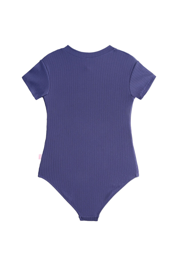 Seafolly Girls Textured Paddlesuit - Navy