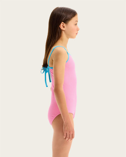 Contrast binding detail
Adjustable back tie to adjust straps
Cut out detail at back
Regular legline, medium coverage
Fully lined for modesty