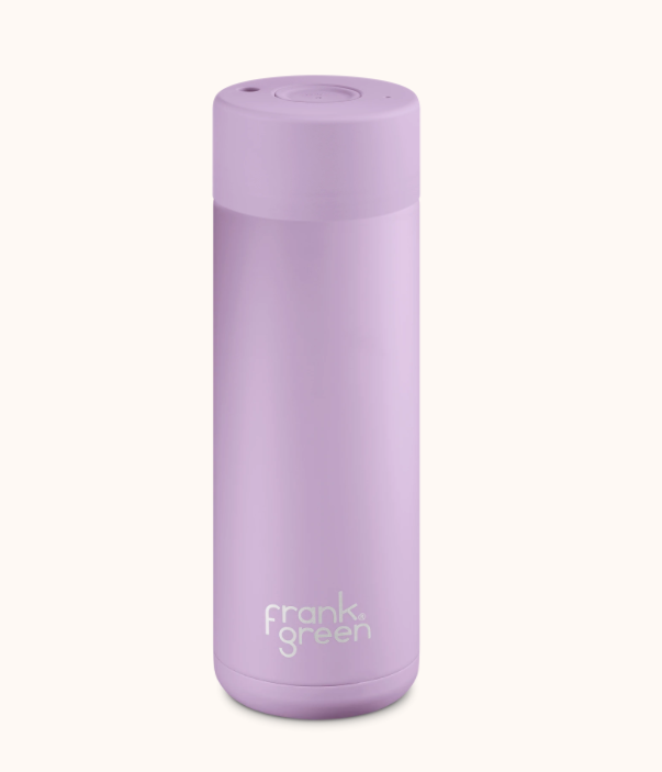 Stainless Steel Reusable 595ml Bottle with Push Button Lid - Lilac Haze