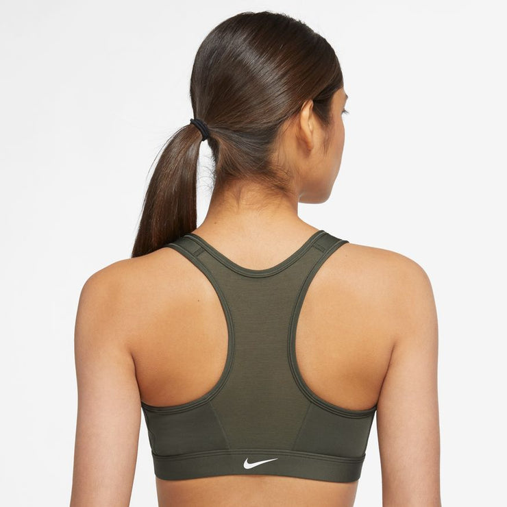 Nike Dri-FIT Swoosh Padded Zip-Front Sports Bra - Khaki – Fit & Folly