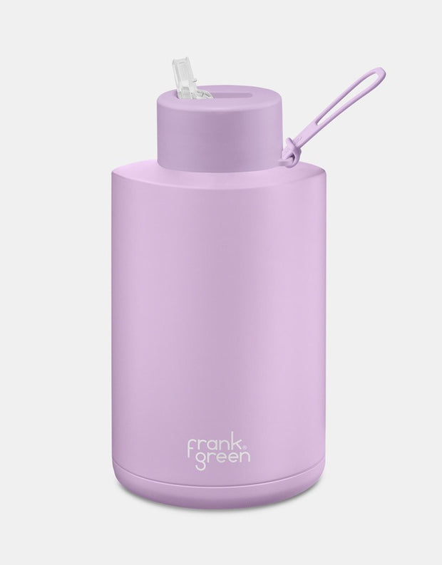 Frank Green Stainless Steel Ceramic Reusable Bottle with straw lid - 68oz / 2,000ml - Lilac Haze