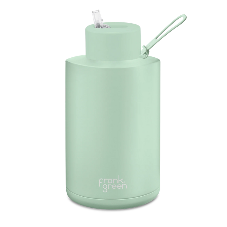 Frank Green Stainless Steel Ceramic Reusable Bottle with straw lid - 68oz / 2,000ml - Mint Gelato