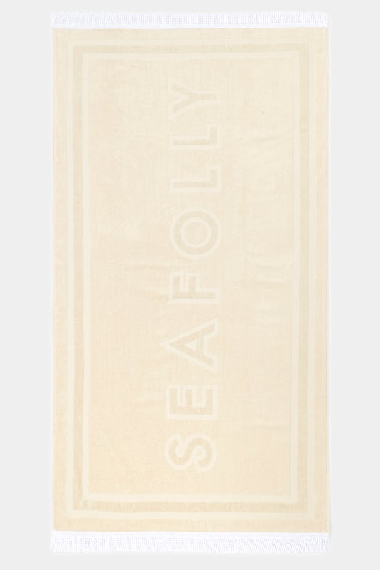Tassel Trim Seafolly Logo  100% Plush Cotton Terry Length: 160cm Width: 80 cm