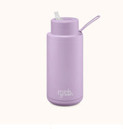 Stainless Steel Ceramic Reusable 1 ltr Bottle with Straw - Lilac Haze