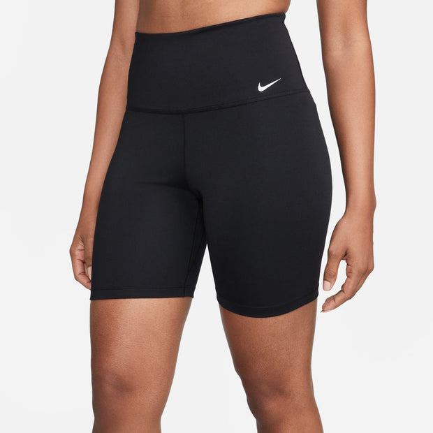 Nike Dri-FIT One Women's High-Waisted 7" Biker Shorts Ready for a workout or down to chill—the Nike One Biker Shorts are a versatile layer up for whatever you are. The super comfortable design wicks sweat to help keep you dry. Plus, you can’t see through the fabric, so you can feel confident knowing you’re covered.