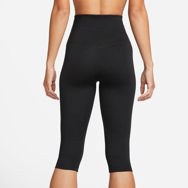 ike One Women's High-Waisted Capri Leggings Up for a workout or down to chill—the Nike One leggings are a versatile layer, ready for whatever you are. The incredibly comfortable design wicks sweat away to help you stay dry. Plus, with fabric thick enough to keep you covered, you can stay confident.