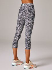 Feel like a godess in the ultra-flattering crossover waist Muse Ab-Tastic 3/4 leggings. These activewear tights are constructed from our buttery soft Supplex Luxe fabric with four way stretch for comfort and all-day wear and features the purrrfect animal print. Designed for the studio and yoga workouts but will out perform in any impact workouts.  Features:  21 inch in-seam Ab tastic = our highest waist EVER Seamless outer leg Flatlock seams do not chafe, rub or irritate Made in Australia