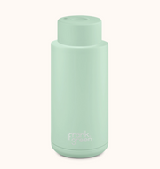 Stainless Steel Reusable 1 litre Bottle with Push Button Lid - Mint Gelato